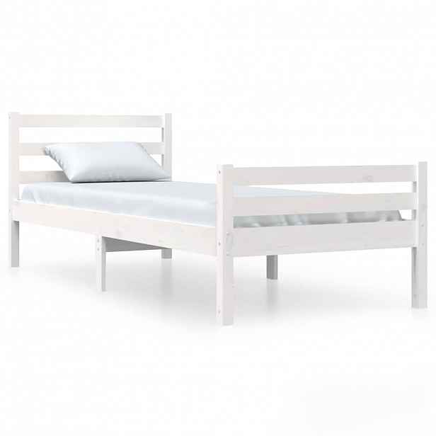 vidaXL Rám postele bílý masivní dřevo 100 x 200 cm