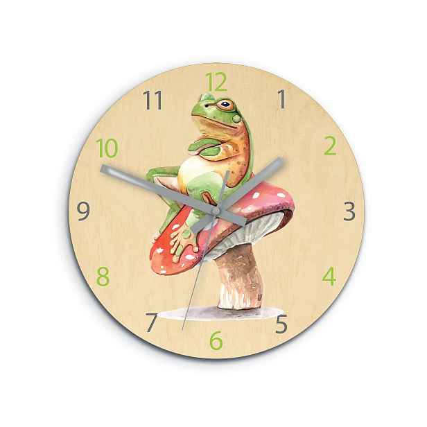 ModernClock Dětské nástěnné hodiny Ami Žába 30 cm vícebarevné