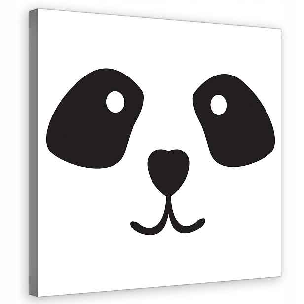 Obraz 80x80 Panda sladký jednoduchý minimalismus černobílé zvíře příjemné