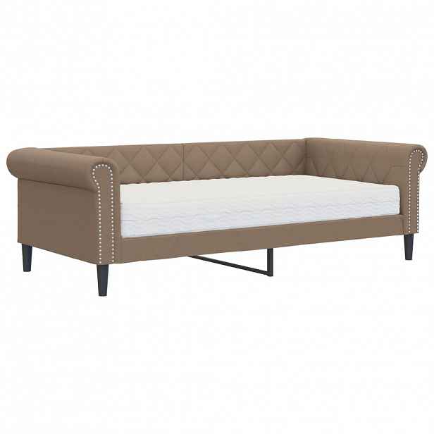 vidaXL Válenda s matrací cappuccino 90 x 200 cm umělá kůže