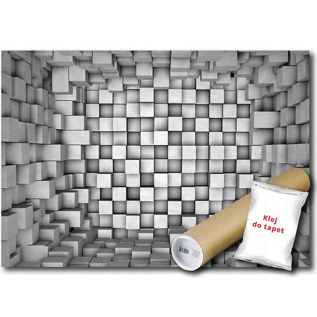 Vinylová fototapeta s grafikou kostek, kostiček a 3D iluzí 152x104