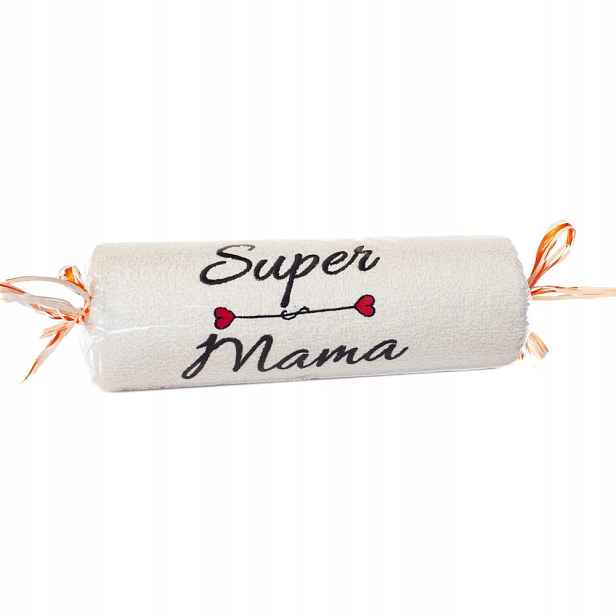 2x Ručník ecru s výšivkou „Super Mama“