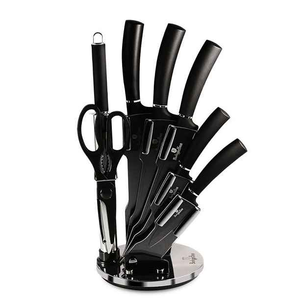 BERLINGERHAUS Sada nožů ve stojanu 8 ks Matte Black Collection BH-2565
