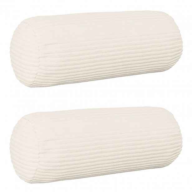 vidaXL Povlak na polštář 2 pcs HEERLEN Krémová Ø 15 x 40 cm manšestr