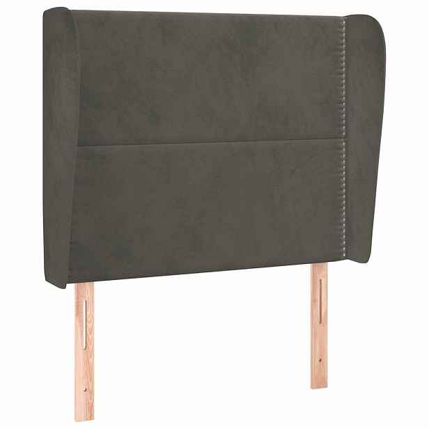 vidaXL Čelo postele typu ušák tmavě šedé 83 x 23 x 118/128 cm samet
