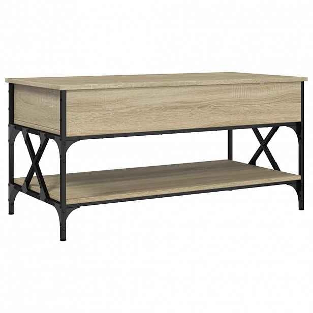 vidaXL Konferenční stolek dub sonoma 100 x 50 x 50 cm kompozit a kov