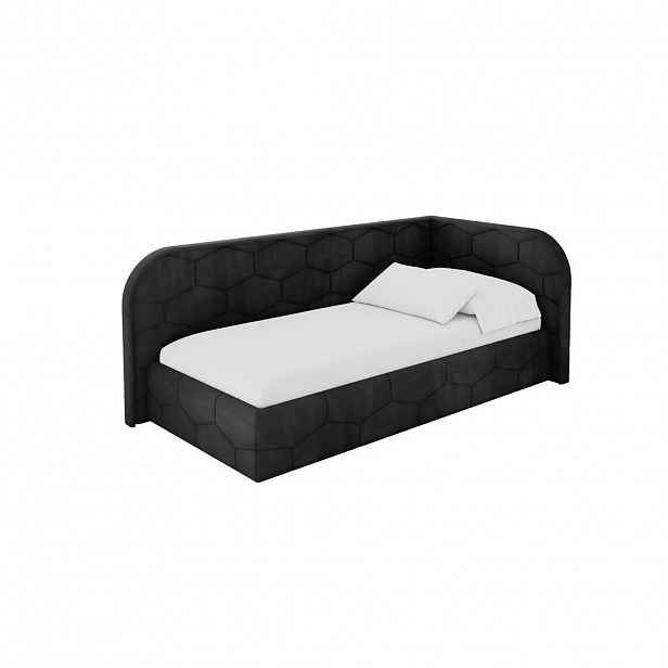 ALTDECOR JEDNOLŮŽKOVÁ POSTEL pro mládež s úložným prostorem, vlevo - JAXY 90x200 černá