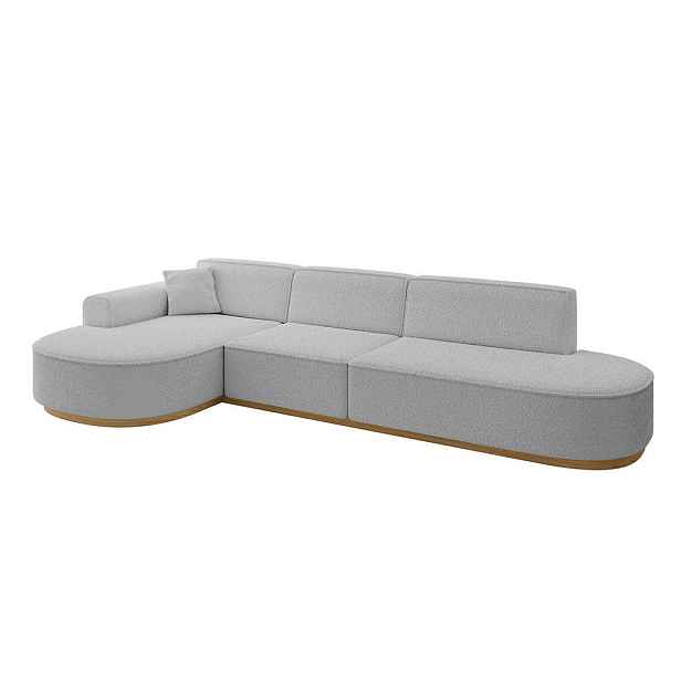 ALTDECOR ROHOVÁ SEDAČKA s otomanem, levá MARI-L2-v2 328x171x83 Světle šedá Buklé