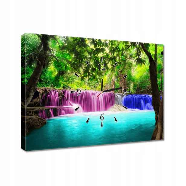 Nástěnné hodiny 60x40 Barevný vodopád