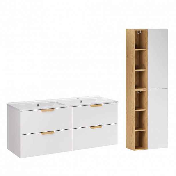 Petits-meubles KOUPELNOVÝ NÁBYTEK 121cm Oria 2er-Set Bílá