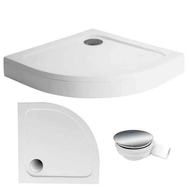 Půlkruhová sprchová vanička Standard 80x80+kryt+sifon