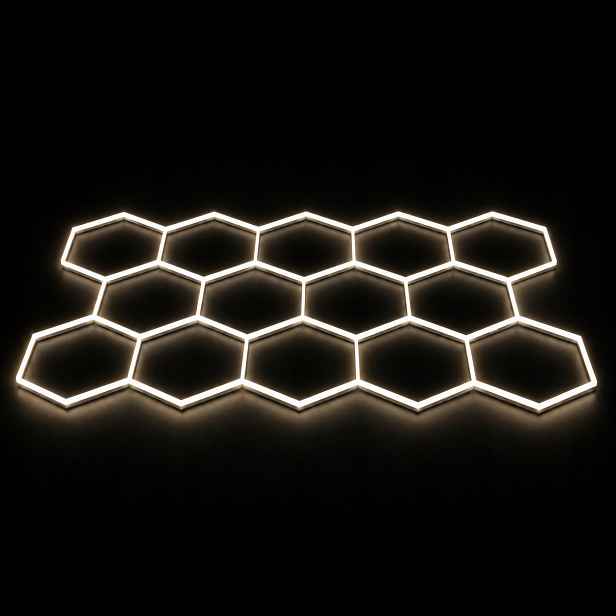 Výkonné Led osvětlení černé 399W 4000K 229x394cm garáž dílna HEX14