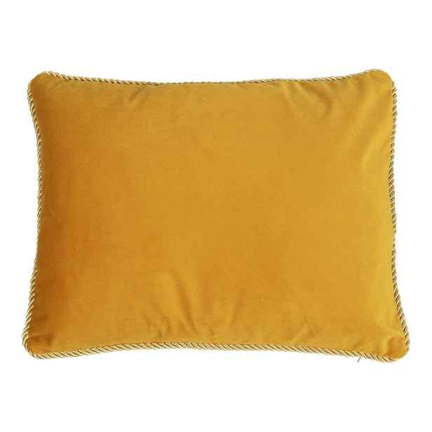 Zlatý sametový polštář s pleteným lemem - 35*45*10cm Mars & More