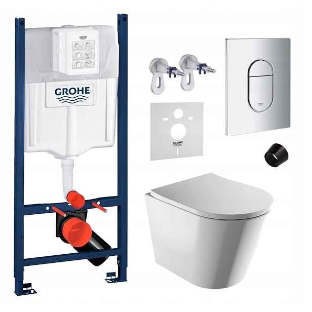 Wc sada Grohe s mísou Omnires a tlačítkem chrom Fresh