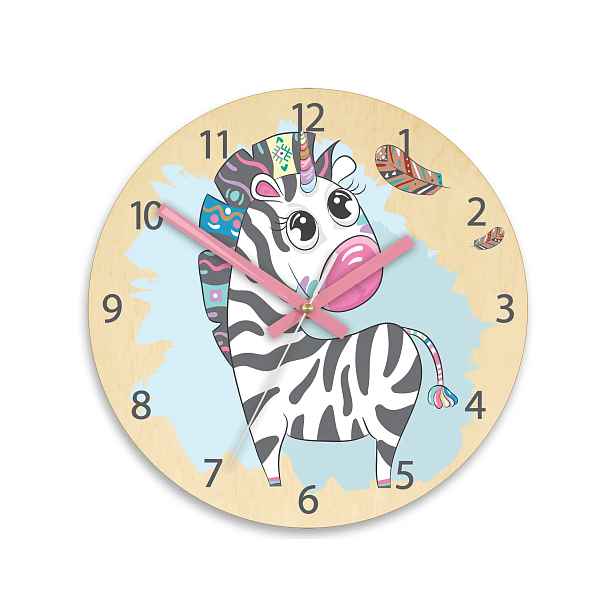 ModernClock Dětské nástěnné hodiny Ami Zebra 30 cm vícebarevné II