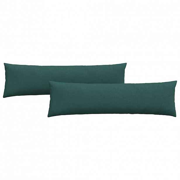 vidaXL Pohovkové polštáře 2 ks textil Tmavě zelená 145 x 40 cm
