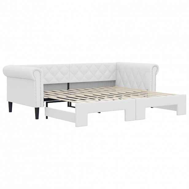 vidaXL Válenda s přistýlkou bílá 90 x 200 cm umělá kůže