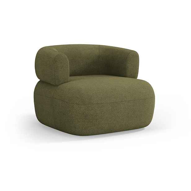 Zelené křeslo z textilie bouclé Jenny – Micadoni Home