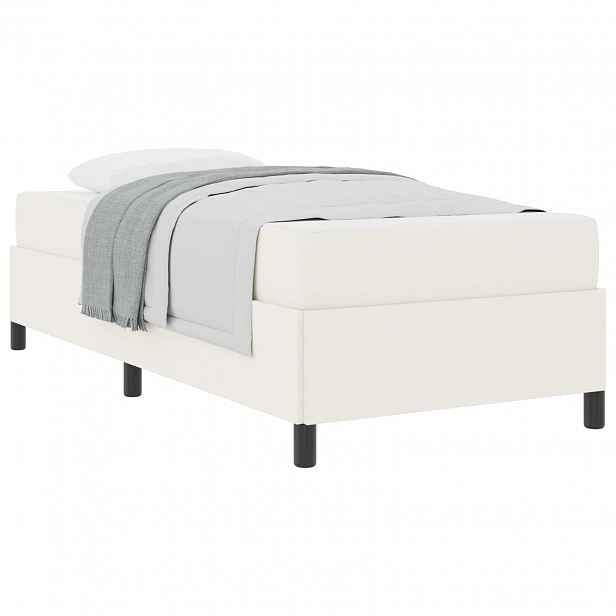 vidaXL Rám postele s matrací Krémová 90 x 190 cm textil