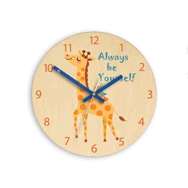 ModernClock Dětské nástěnné hodiny Ami Žirafa 30 cm vícebarevné