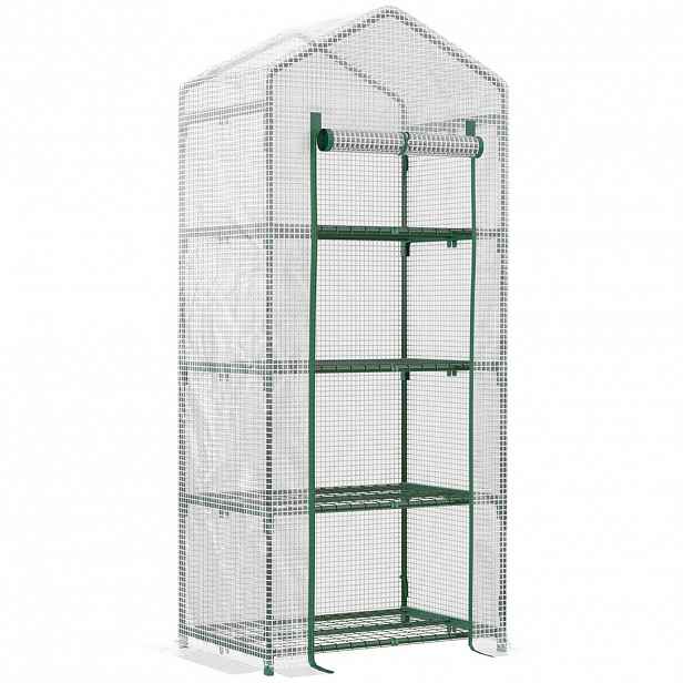 Outsunny FOLIOVÝ SKLENÍK, bílý, PVC, ocel