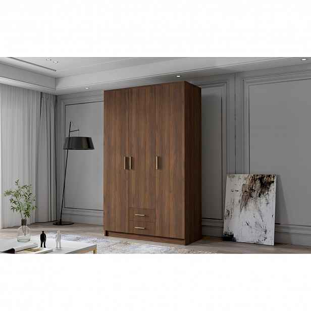 Šatní skříň ADA I 120 cm - ořech/zlaté úchytky