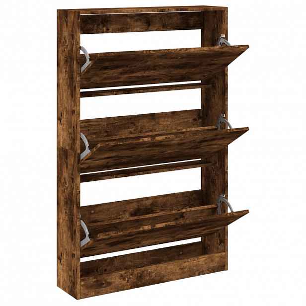 vidaXL Botník kouřový dub 80 x 21 x 125,5 cm kompozitní dřevo