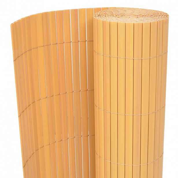 vidaXL Oboustranný zahradní plot PVC 90 x 300 cm žlutý