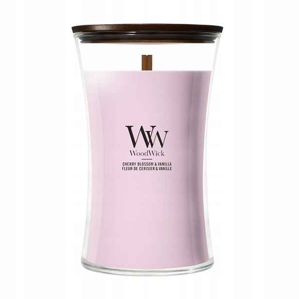 WoodWick Cherry Blossom & Vanilla velká vonná svíčka 610 g