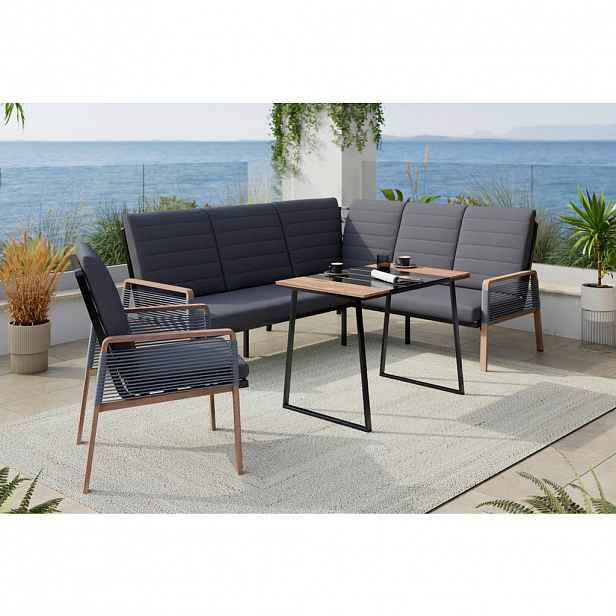Ambia Garden TERASOVÁ SEDACÍ SOUPRAVA 4dílné, kov, plast, textil