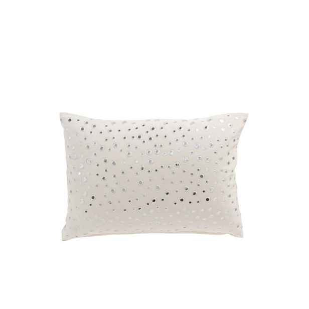 Bílý podélný polštář s designem kapek La Pluie - 30*50 cm J-Line by Jolipa