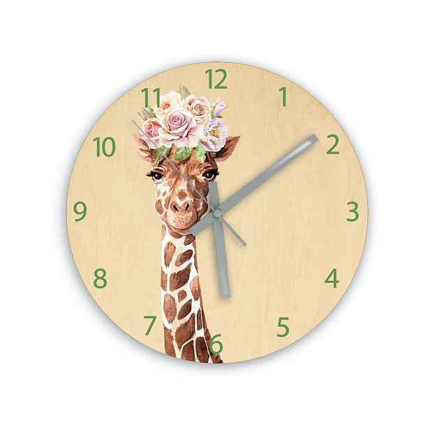 ModernClock Dětské nástěnné hodiny Ami Žirafa 30 cm vícebarevné II