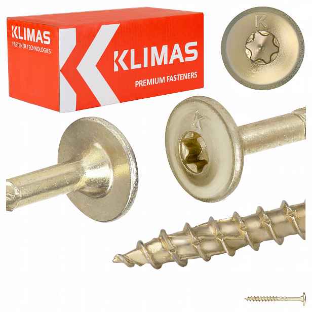 Tesařské vruty Torx 5x50 mm 250 ks talířové na dřevo Klimas Wkcp