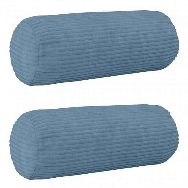 vidaXL Povlak na polštář 2 pcs HEERLEN Modrá Ø 15 x 40 cm manšestr
