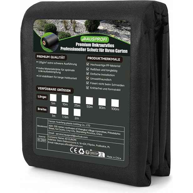 Agrotextilie Černá Agrotextilie 2 x 100 m 100 g/m2 Uv+ Premium