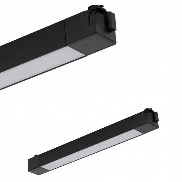Černá lineární lampa pro 1-fázovou lištu Tracer Led 20W 3000K Tk Lighting