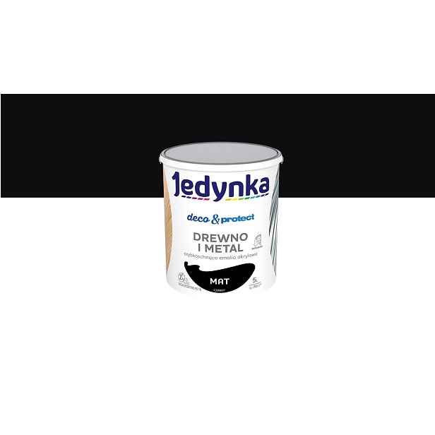 Jedynka Rychleschnoucí akrylová smaltovaná barva Deco&Protect matná černá 5L