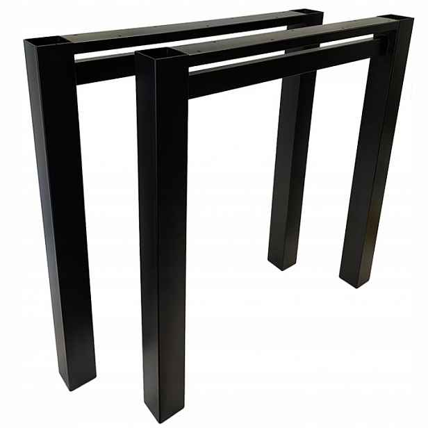 Kovové nohy U pro stůl Loft Industrial černé 60x72 cm Profil 6x6 cm 2 ks
