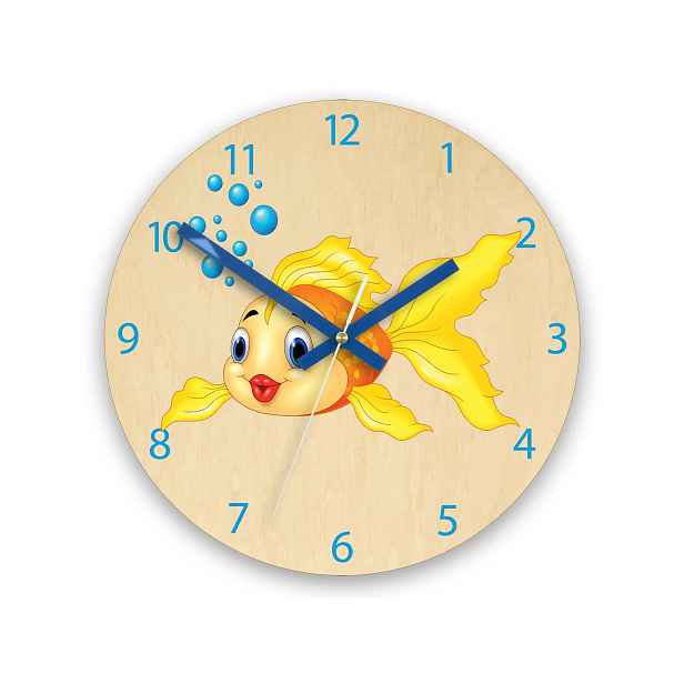 ModernClock Dětské nástěnné hodiny Ami Zlatá rybka 30 cm vícebarevné