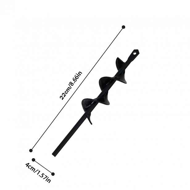 TEMU Vrták do zahrady pro těžké zatížení, černý, s šestihrannou stopkou 3/8", délka 22 cm, z masivní oceli, vrták z vysokotuhé slitiny pro sázení