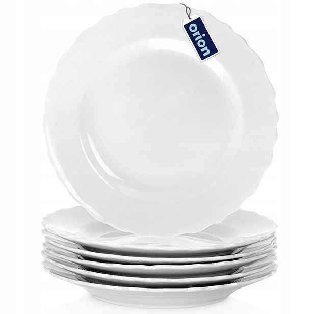 6 x Dezertní talíř malý, porcelánový, bílý, talířový set