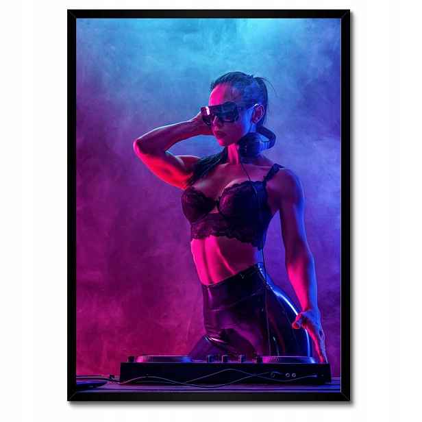 Plakáty v rámu 50x70 DJka Žena Dj Dým Pár