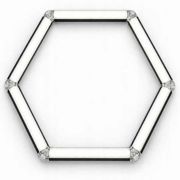 Černé Led osvětlení 42W dílna HEX1 4000K 92x79 Cm silné