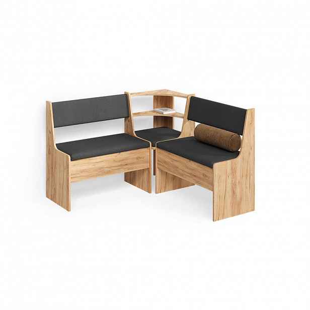Livinity® LAVICE DO JÍDELNY DO ROHU Tiberio Zlatý mocný dub 120 x 120 cm