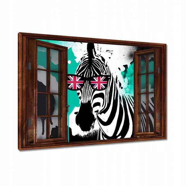 Obrazy 120x80 Mátová Zebra Punk Star