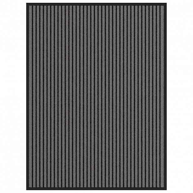 vidaXL Rohožka Stripe Černá a šedá 90x120 cm