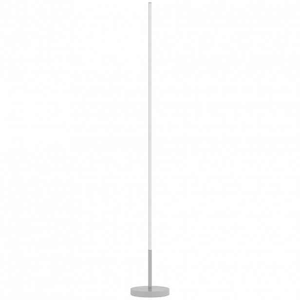 HOMCOM OCELOVÁ stojací lampa, stříbrná
