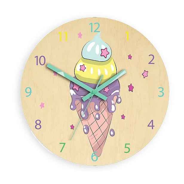 ModernClock Dětské nástěnné hodiny Ami Zmrzlina 30 cm vícebarevné