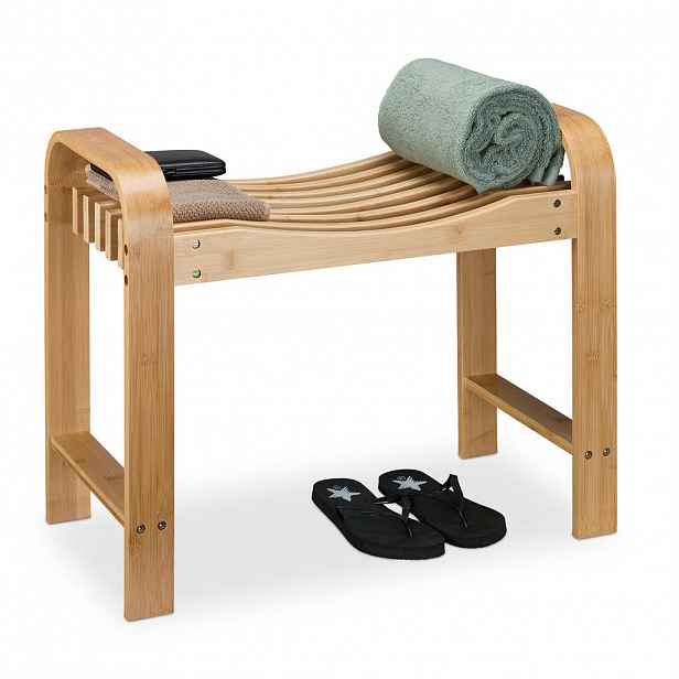 Relaxdays LAVICE Přírodní bambus s madly 54 cm