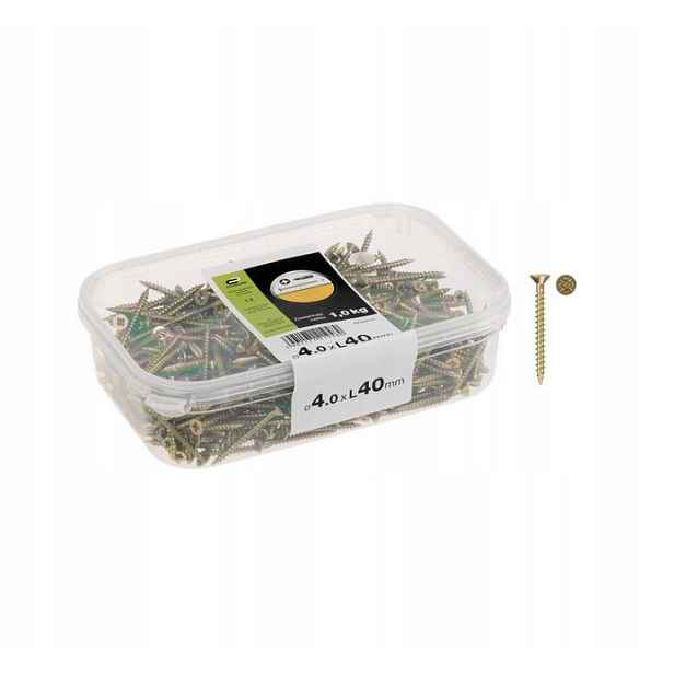 Šrouby 4 x 40 mm balení 1 kg žluté ocelové